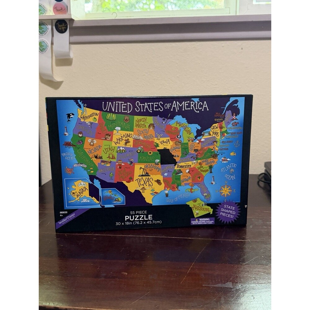 Kids United States Of America Puzzle 55 State Shaped Pieces - Complete Puzzle